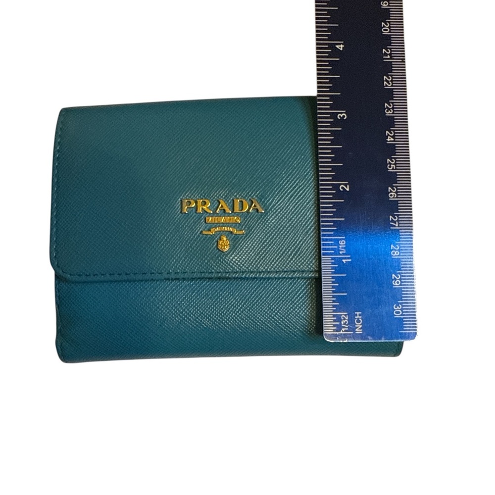 PRADA EUC Turquoise Wallet with Gold Accents - Picture 7 of 7